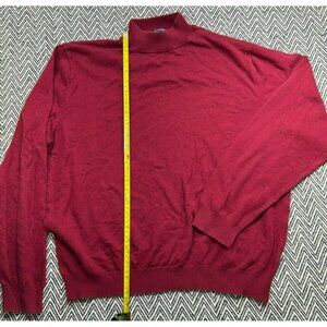 Paul Fredrick Men's XXL Red Mock Neck Sweater Long Sleeve Knit Pullover Casual/B